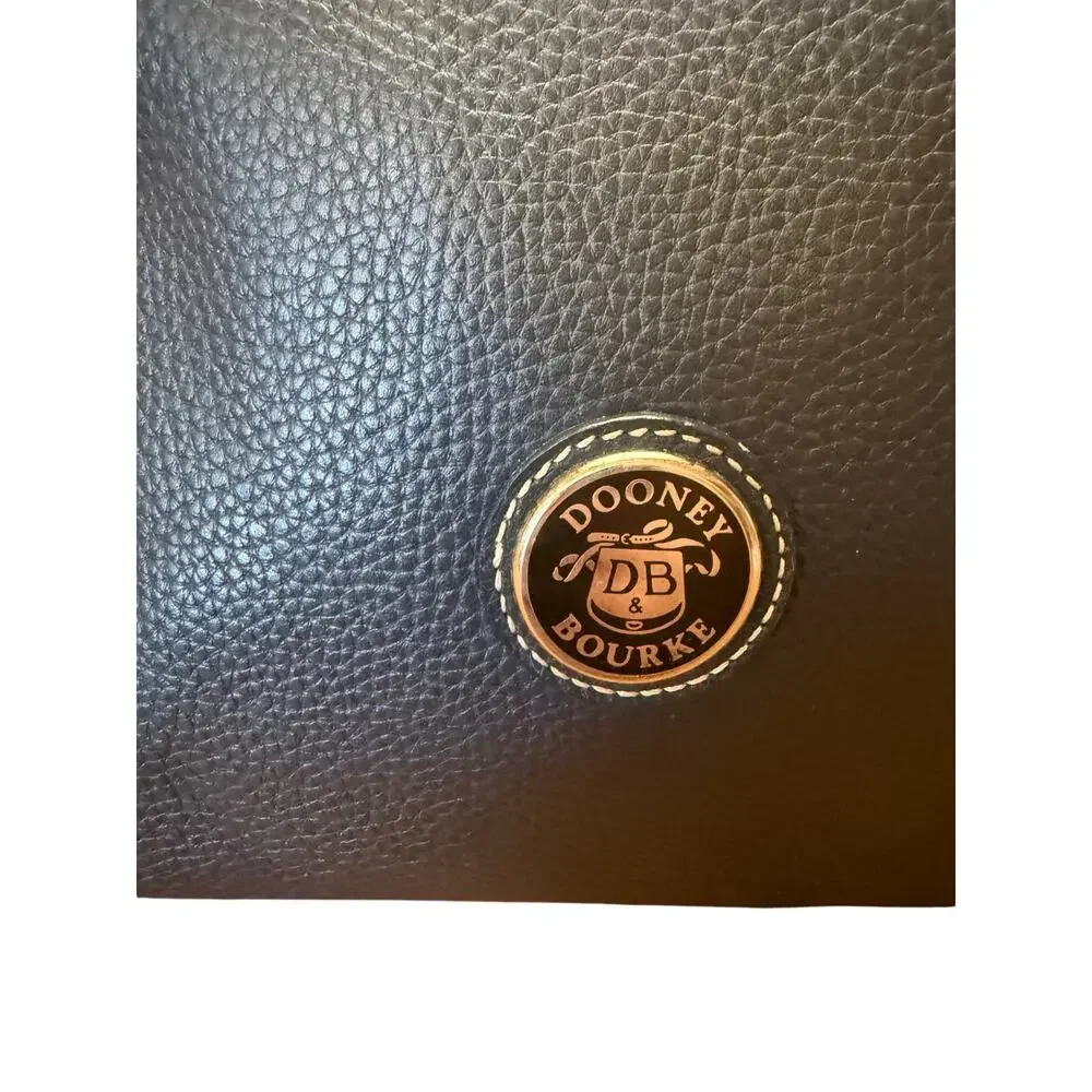 Dooney and Bourke Marine blue pebbled leather domed satchel w/wristlet key fob
